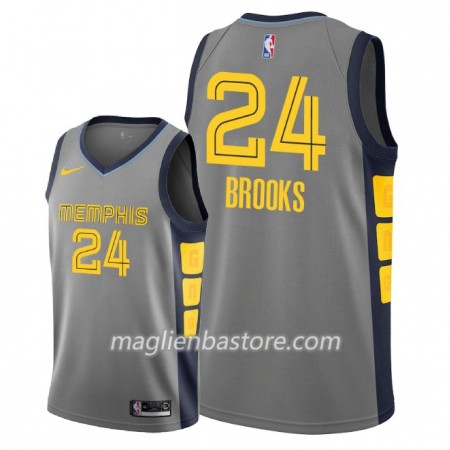 Maglia NBA Memphis Grizzlies Dillon Brooks 24 2018-19 Nike City Edition Grigio Swingman - Uomo